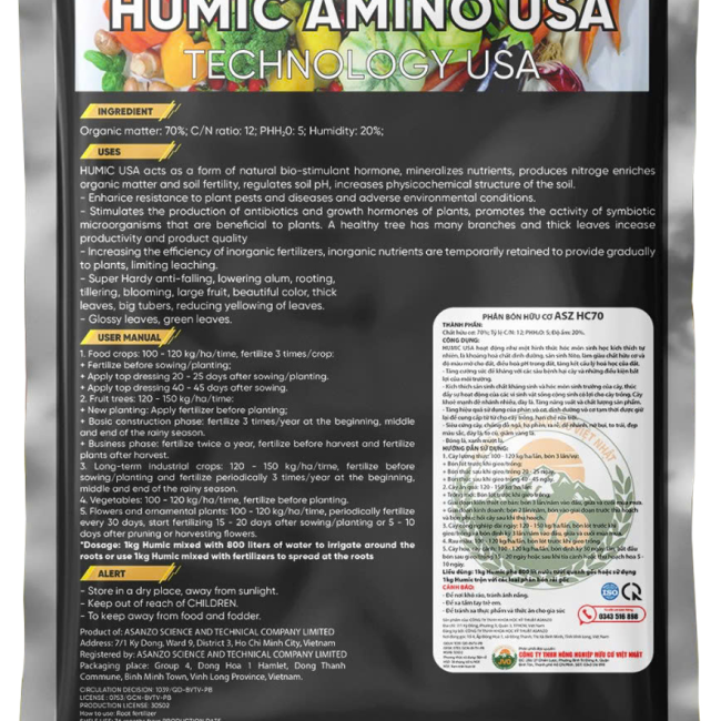 HUMIC AMINO USA  - KÍCH RỄ, GIẢI ĐỘC ĐẤT, HẠ PHÈN, TĂNG PH ĐẤT