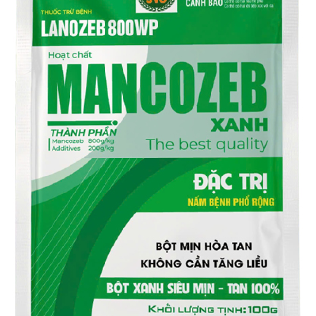 MANCOZEB XANH GÓI 100GR- PHÒNG ĐỐM VÀNG LÁ, THÁN THƯ, SƯƠNG MAI, TRỊ NẤM BỆNH