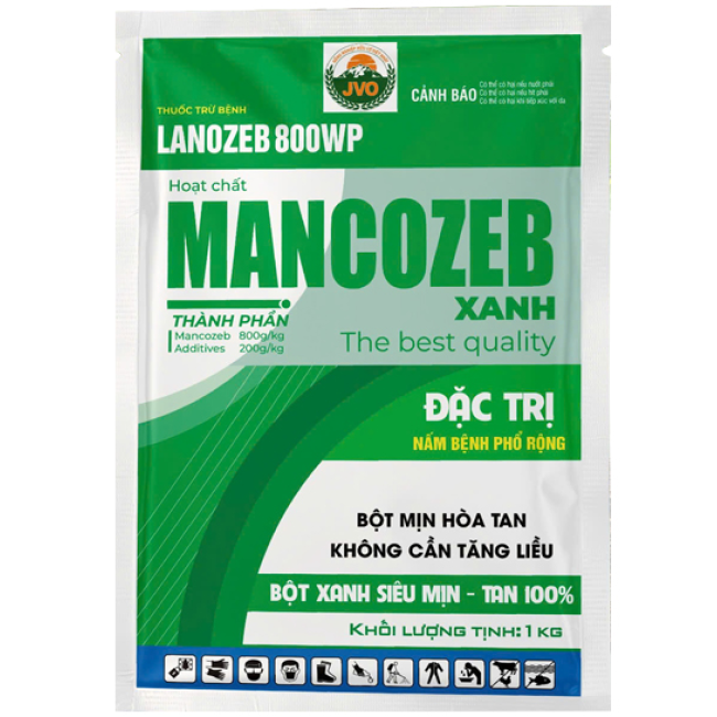 MANCOZEB XANH GÓI 1KG- PHÒNG ĐỐM VÀNG LÁ, THÁN THƯ, SƯƠNG MAI, TRỊ NẤM BỆNH